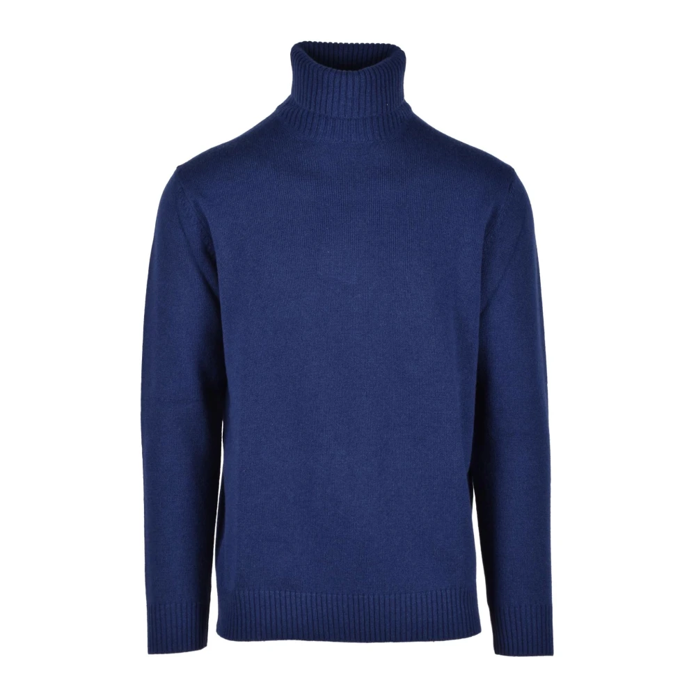 Kangra Luxe Merino Zijde Kasjmier Trui Blue Heren