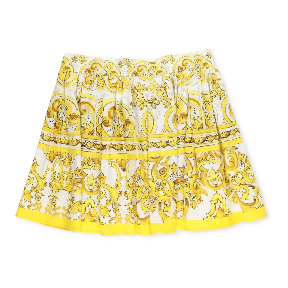 Dolce & Gabbana Gul Maiolica Gialla Kjol Yellow, Flicka