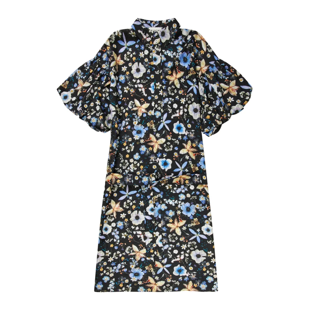 Munthe Bloemen overhemdjurk met pofmouwen Multicolor Dames