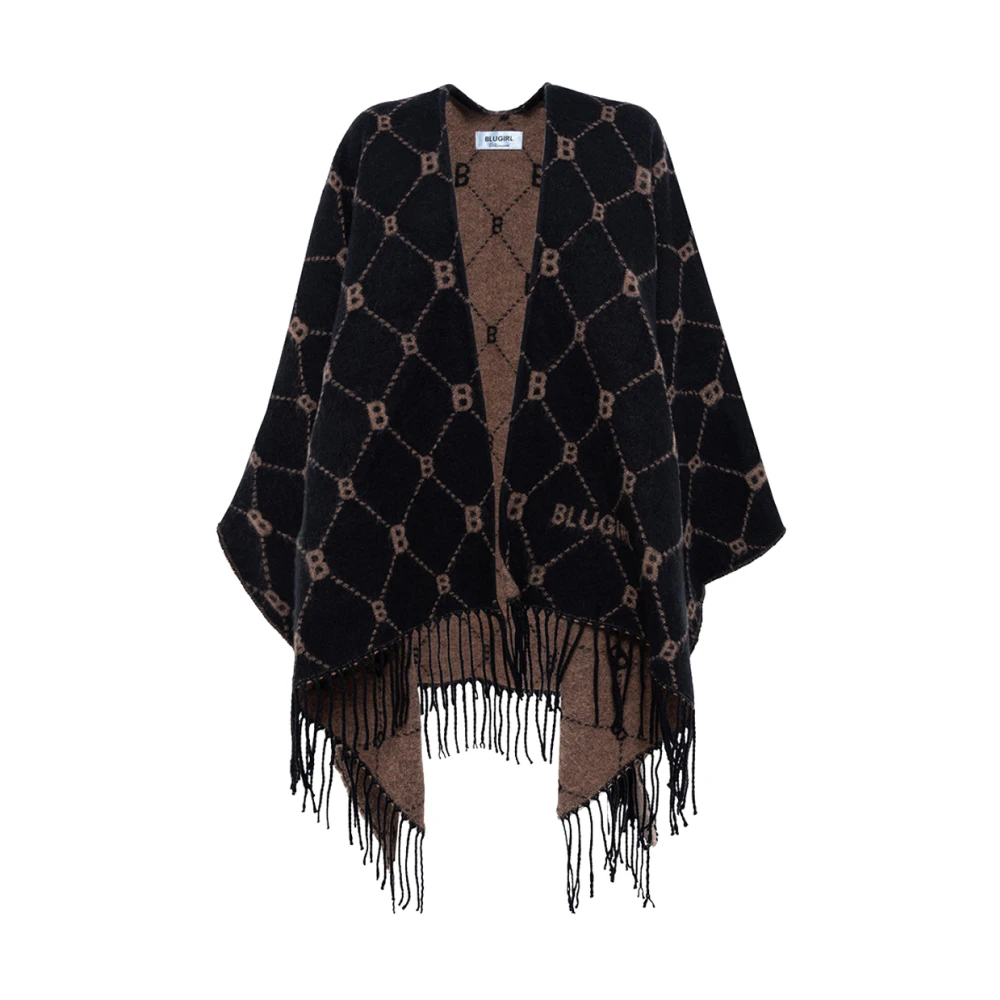 Blugirl Zwarte Mouwloze Franje Jas Black Dames