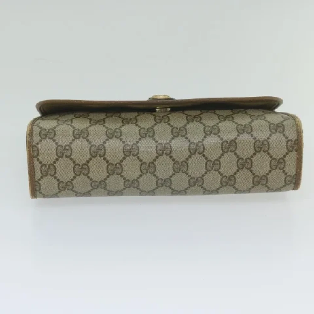 Gucci Vintage Pre-owned Canvas clutches Beige Dames