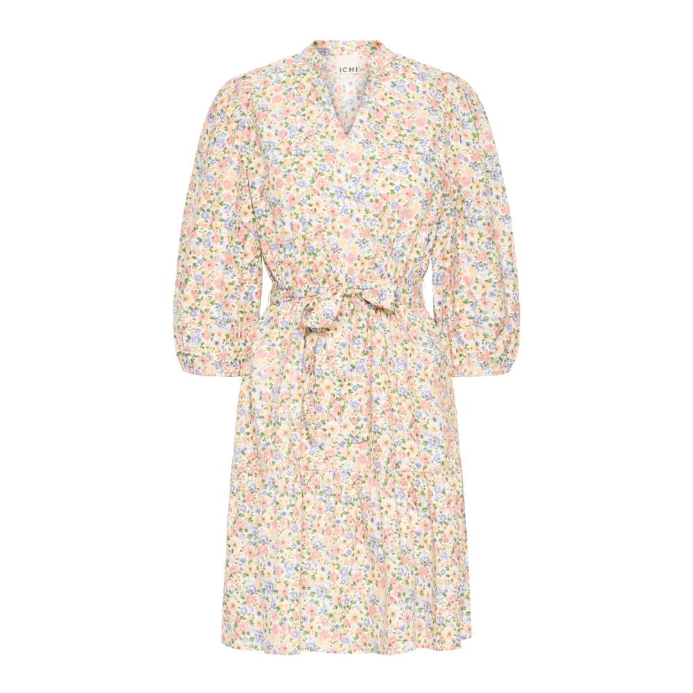 Ichi - Blumiges Cloud Dancer Kleid - Dresses - Damen - Mehrfarbig - 2XL - Bild 3