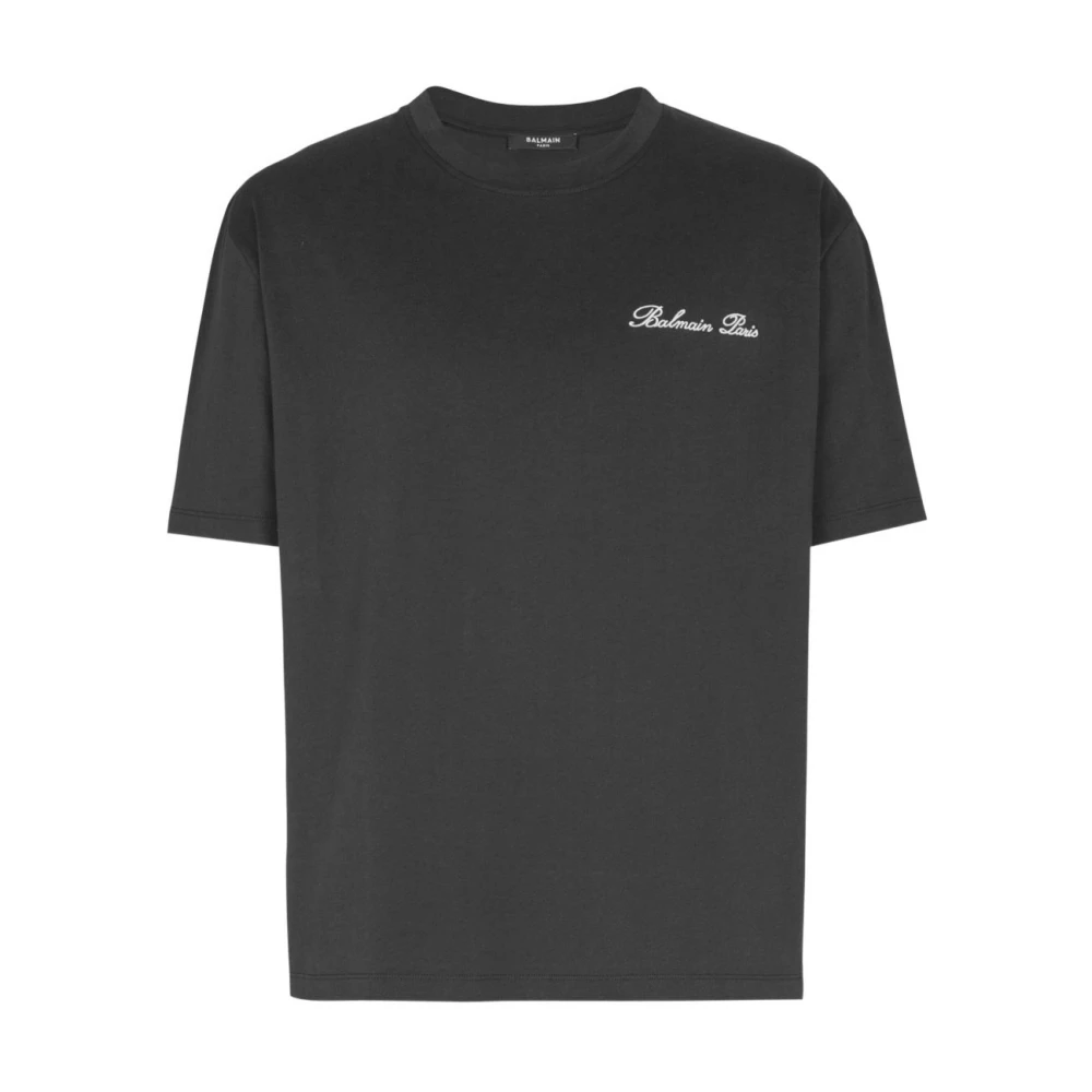 Balmain Black Signature T-Shirt - Male - T-Shirts - Xl - Tops