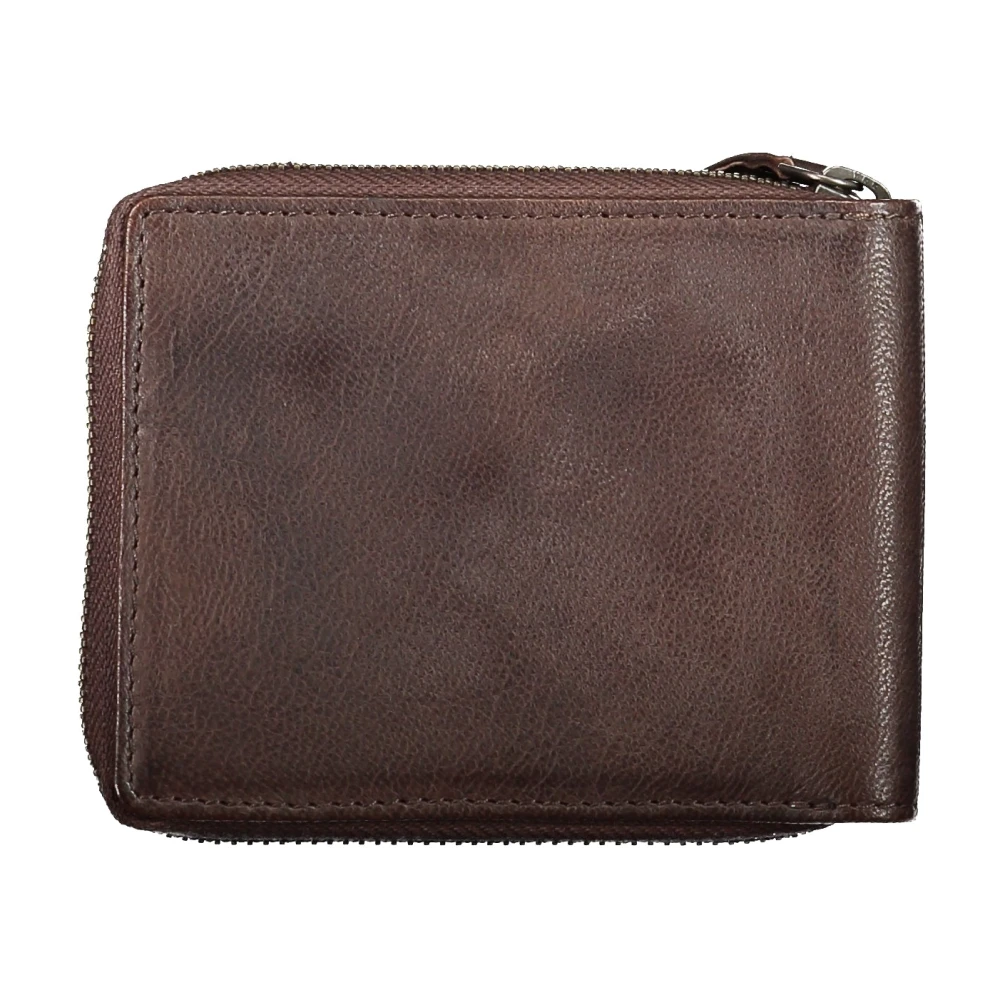 Blauer Bruine Herenportemonnee met Rits Brown Heren