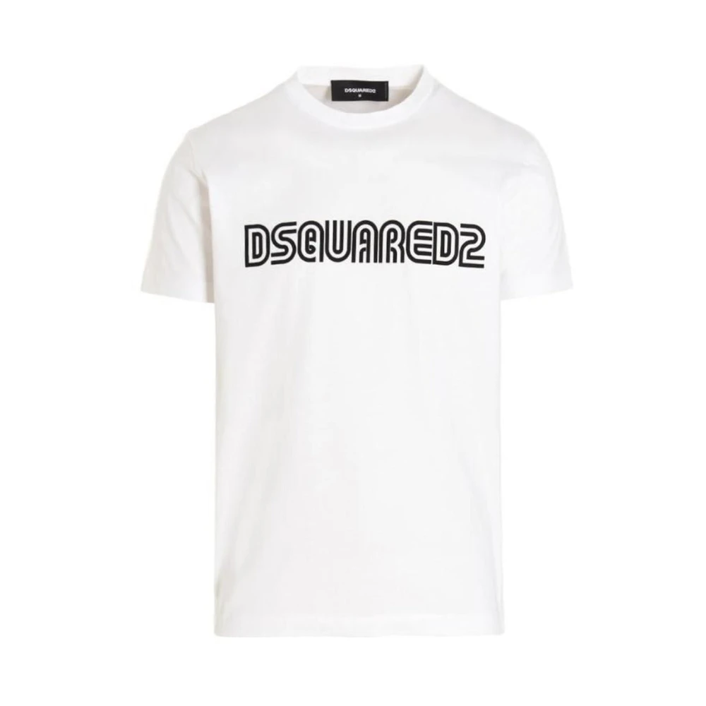 Dsquared2 Heren Katoenen Logo Print T-shirt White Heren