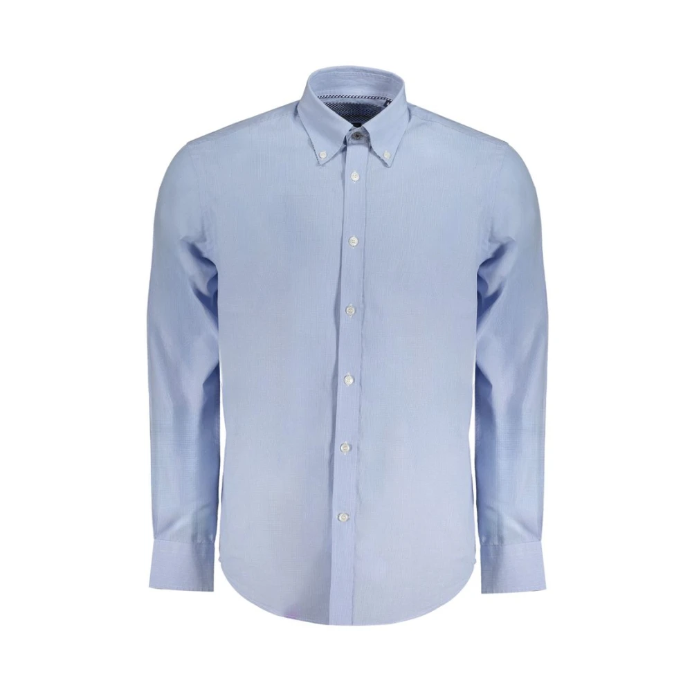 Harmont & Blaine Blauw geruite overhemd met lange mouwen Blue Heren