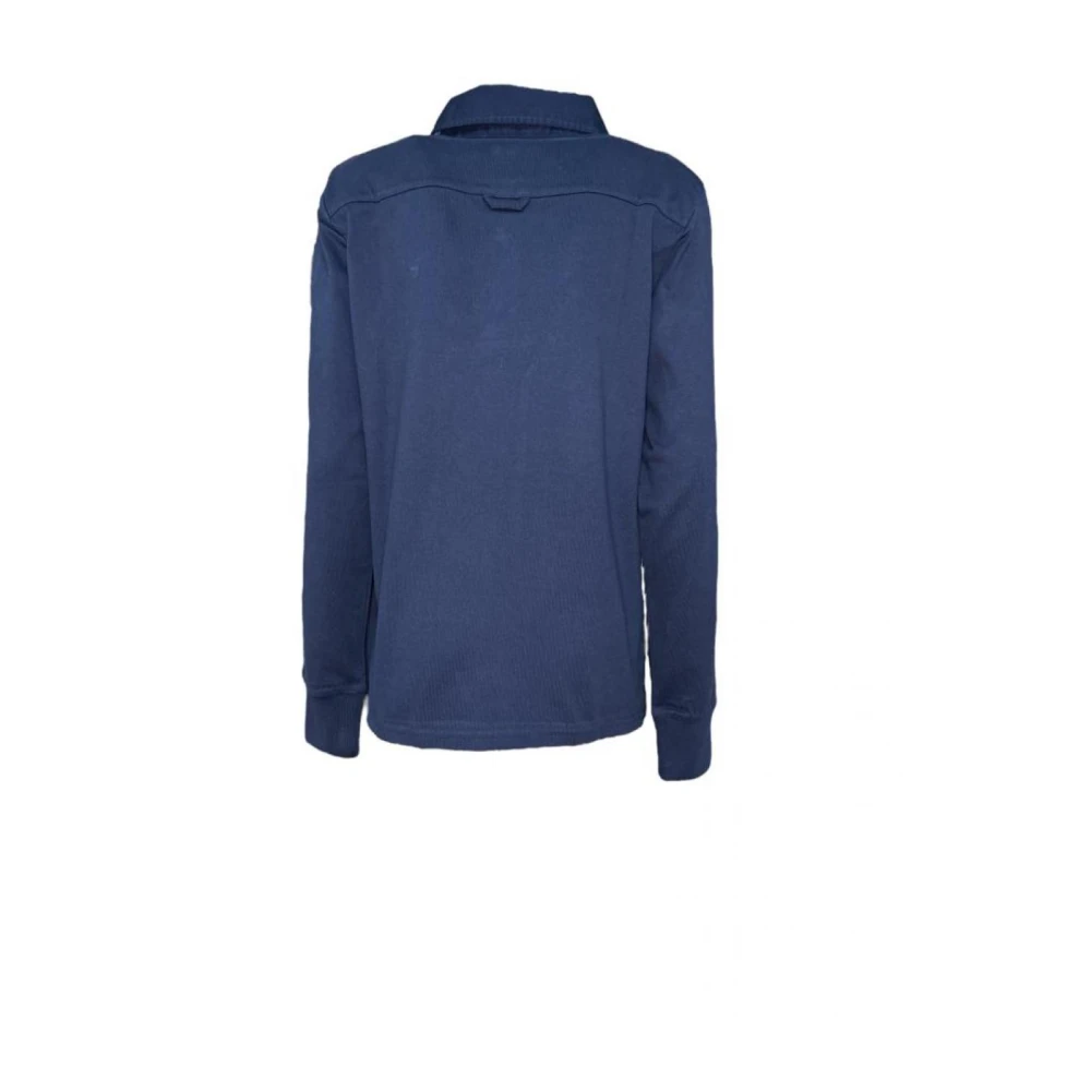 Gant Zachte Katoenen Sweatshirt met Lange Mouwen en Knopen Blue Heren