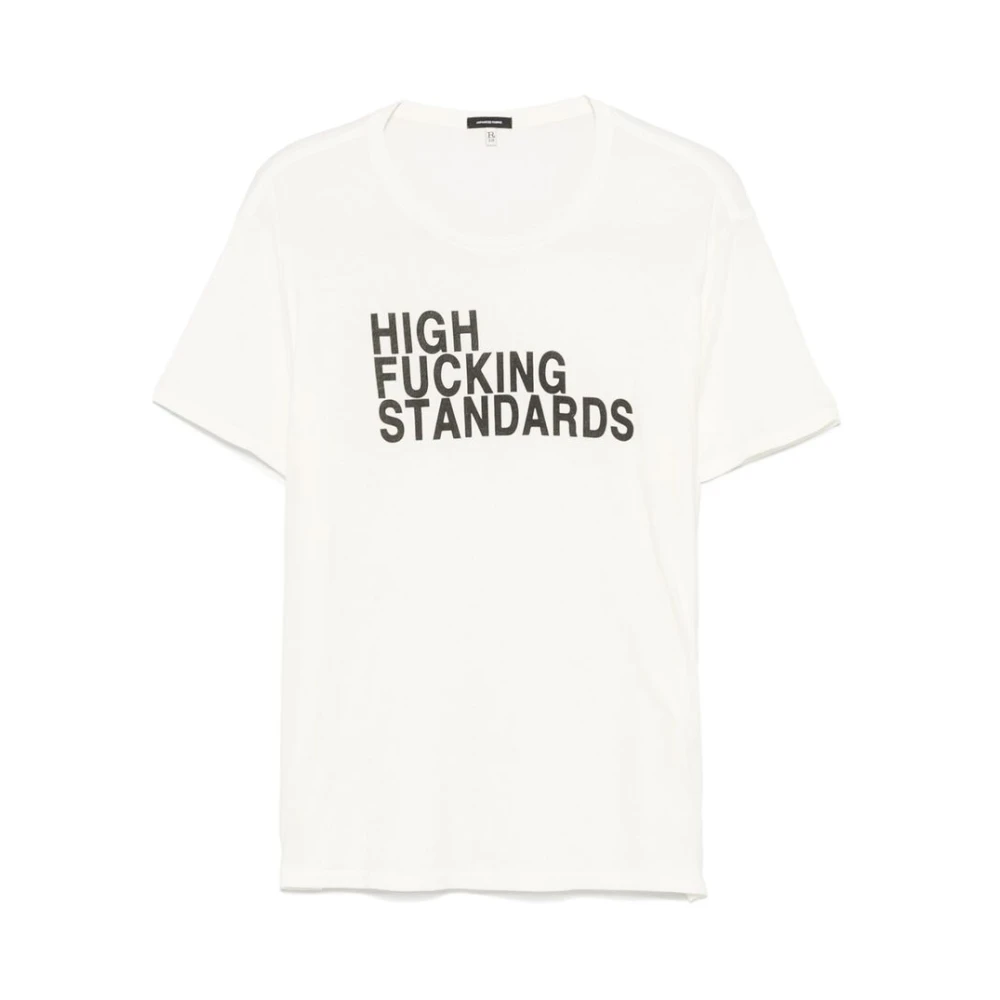 R13 Witte Crew Neck Korte Mouw T-shirt White Heren
