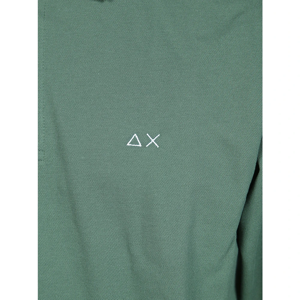 Sun68 Contrast Polo Shirt Green Heren