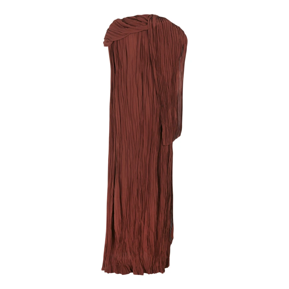 Cortana Rita lange zijden jurk in mahonie Brown Dames