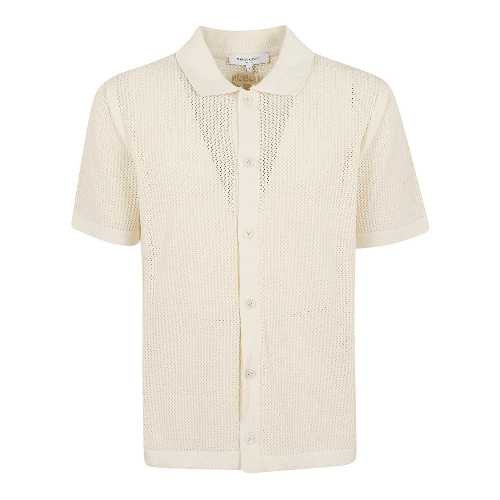 Maison Kitsuné Men's Beige Polo Shirts, M, Contemporary Jumper