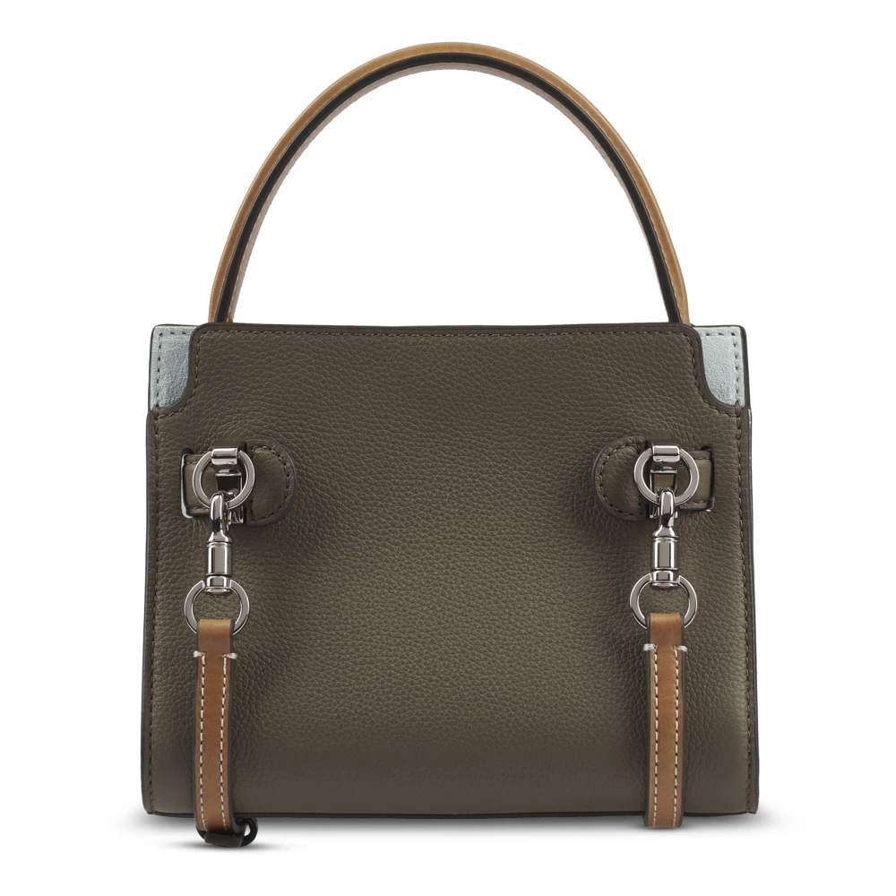 TORY BURCH Kleur-Blok Kiezel Petite Dubbele Tas Green Dames