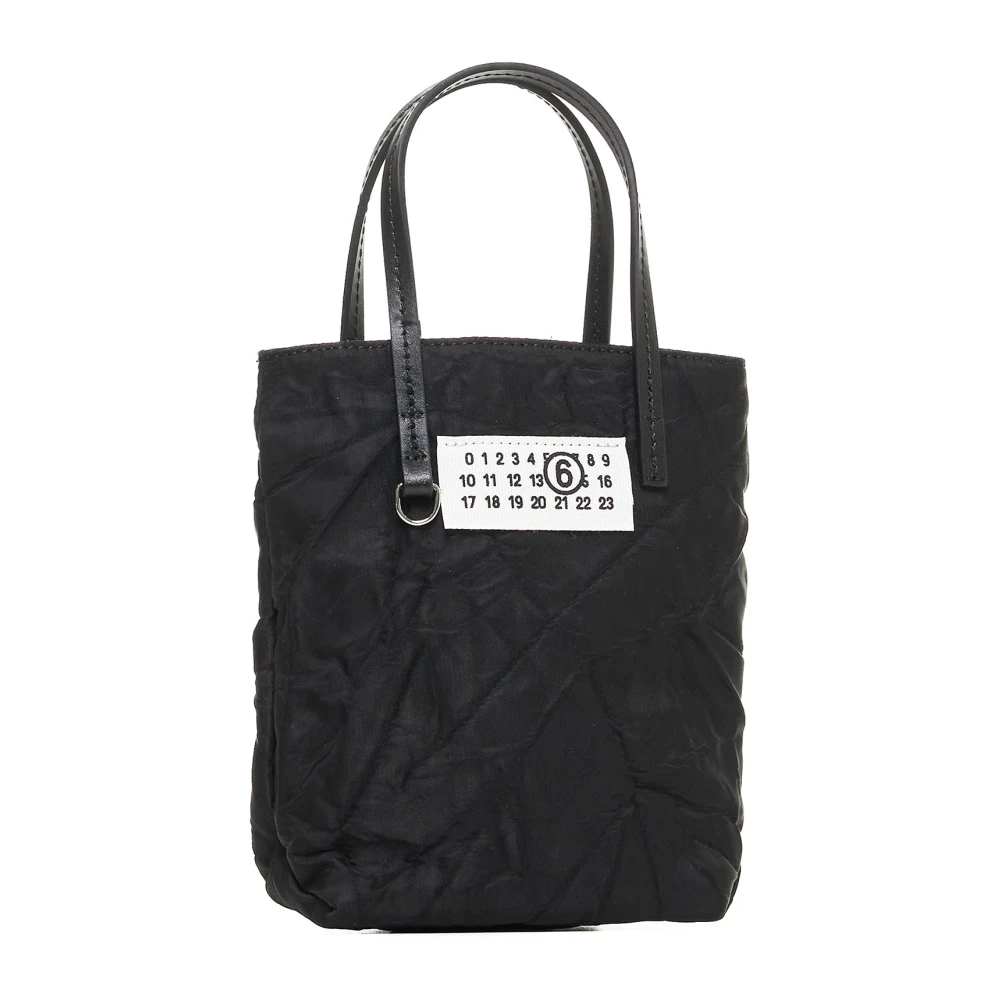 MM6 Maison Margiela Zwarte Mini Tote Tas met Logo Black Dames