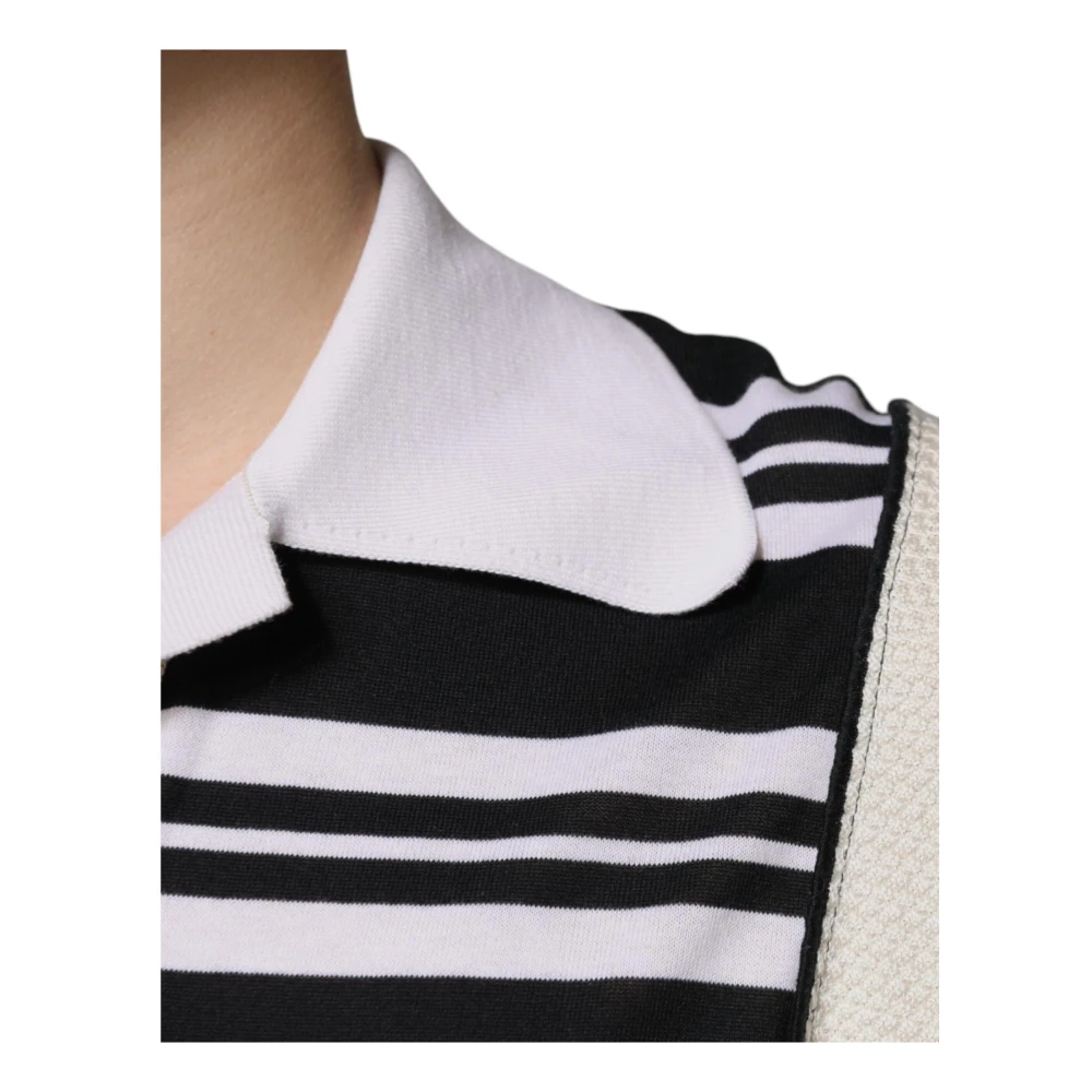 Dolce & Gabbana Zijde Blend Gestreepte Polo T-shirt Multicolor Heren