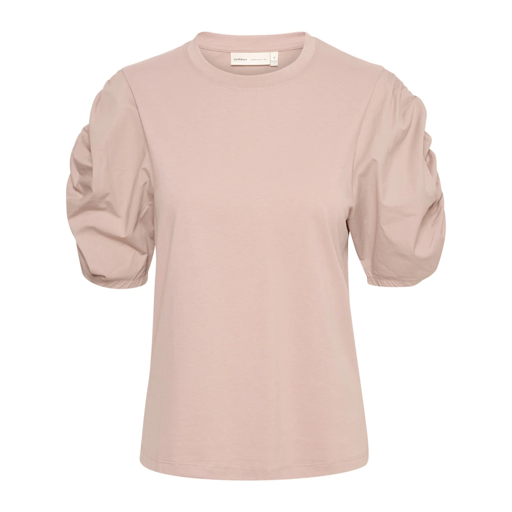 InWear Geweven Trim Tshirt Top Dusty Blush Pink Dames