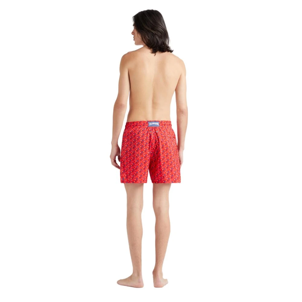 Vilebrequin Ultralichte en opvouwbare Micro Ronde Des Tortues Rainbow zwemshorts voor heren Red Heren