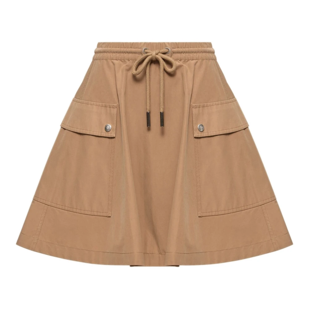 Moncler Minigonna A Trapezio In Misto Cotone Donna da Beige, Taglia: 42 - Immagine 4