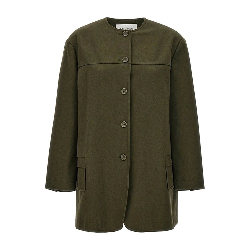 Max Mara Green Light Jackets, Female, L, Stylish Light Jacket