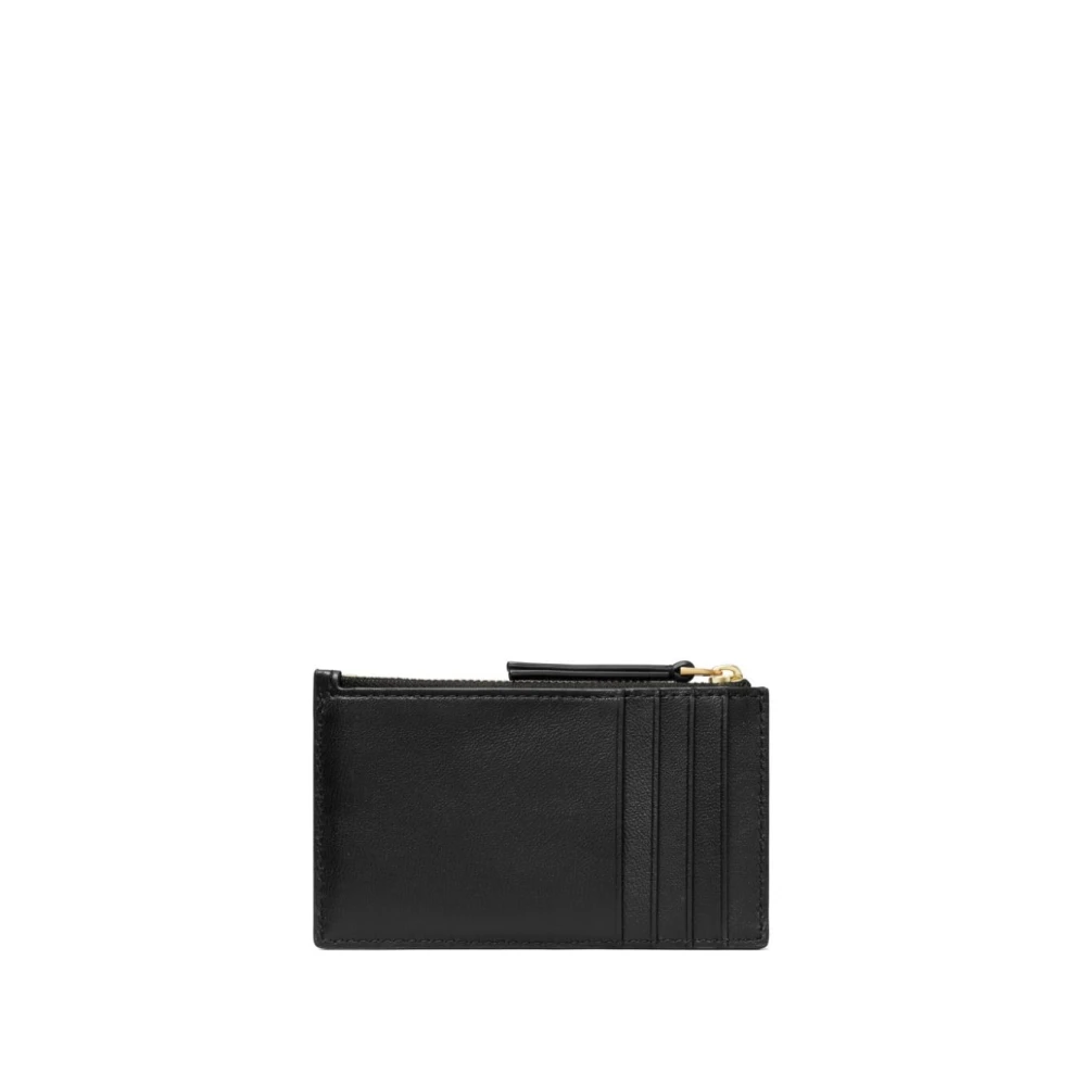 TORY BURCH Zwarte Chevron Zip Kaarthouder Portemonnees Black Dames