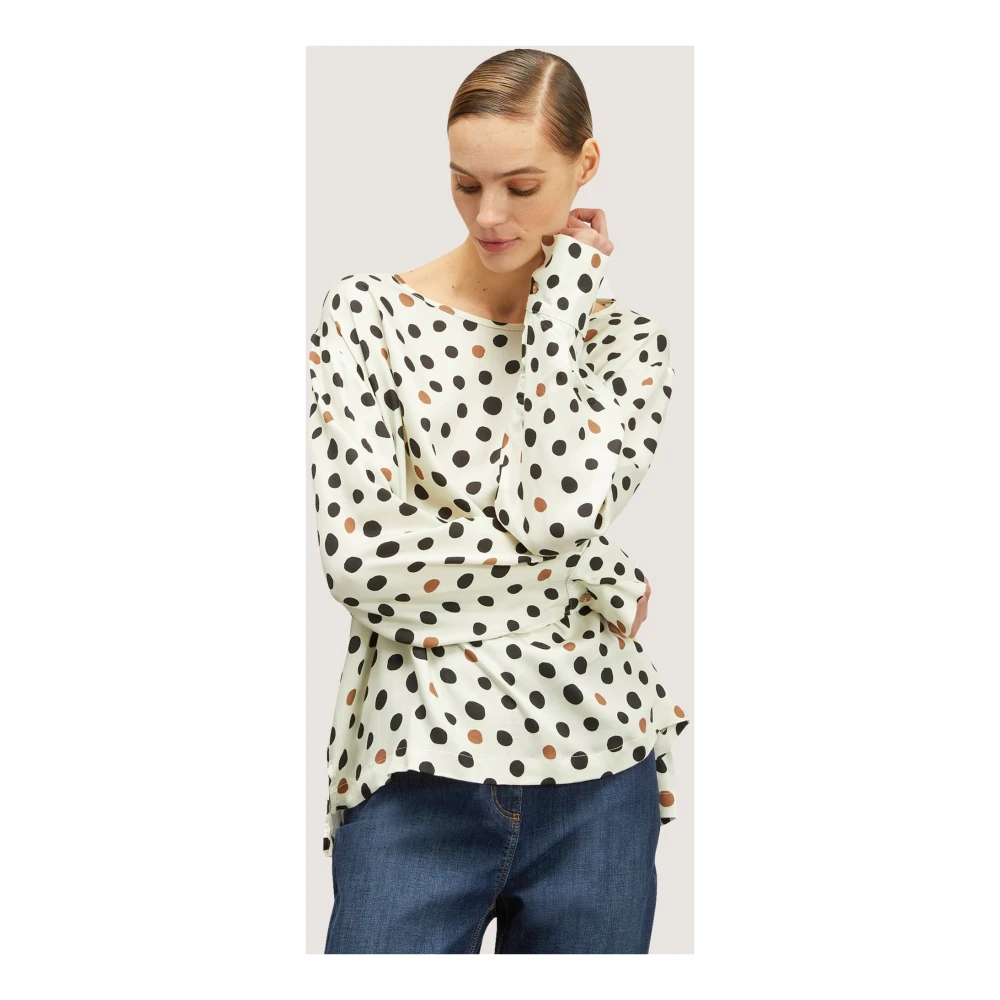 Motivi Satin blouse met stippen Multicolor Dames