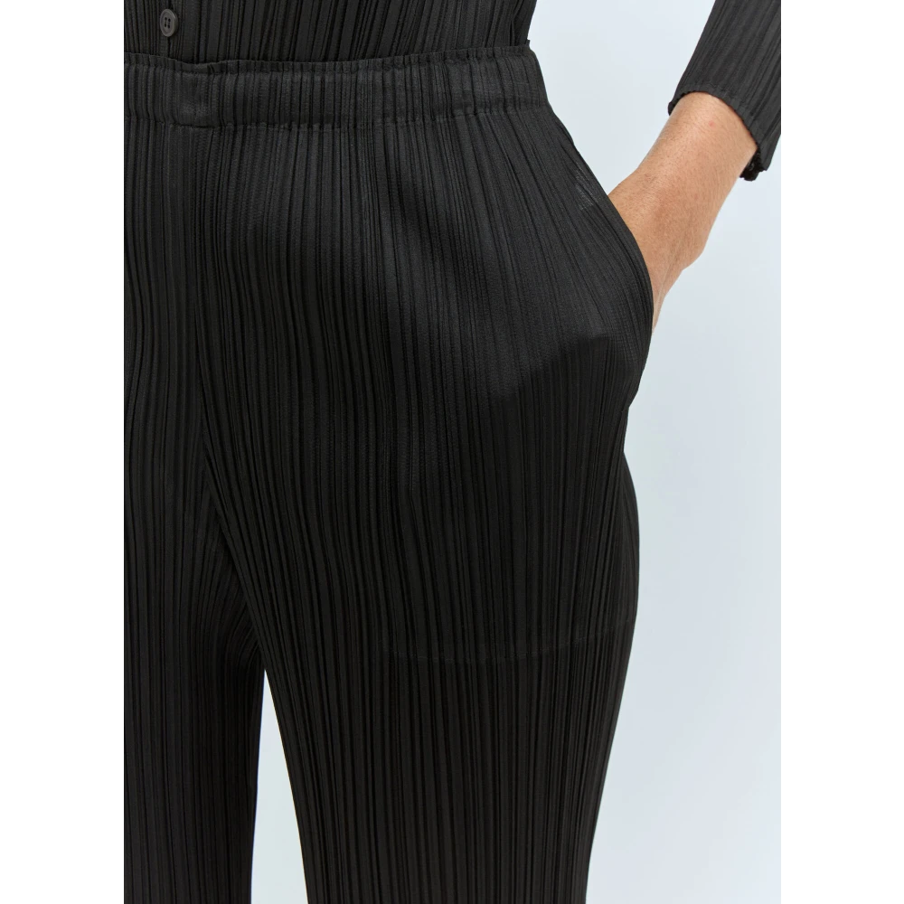 Issey Miyake Cropped Geplooide Broek Black Dames
