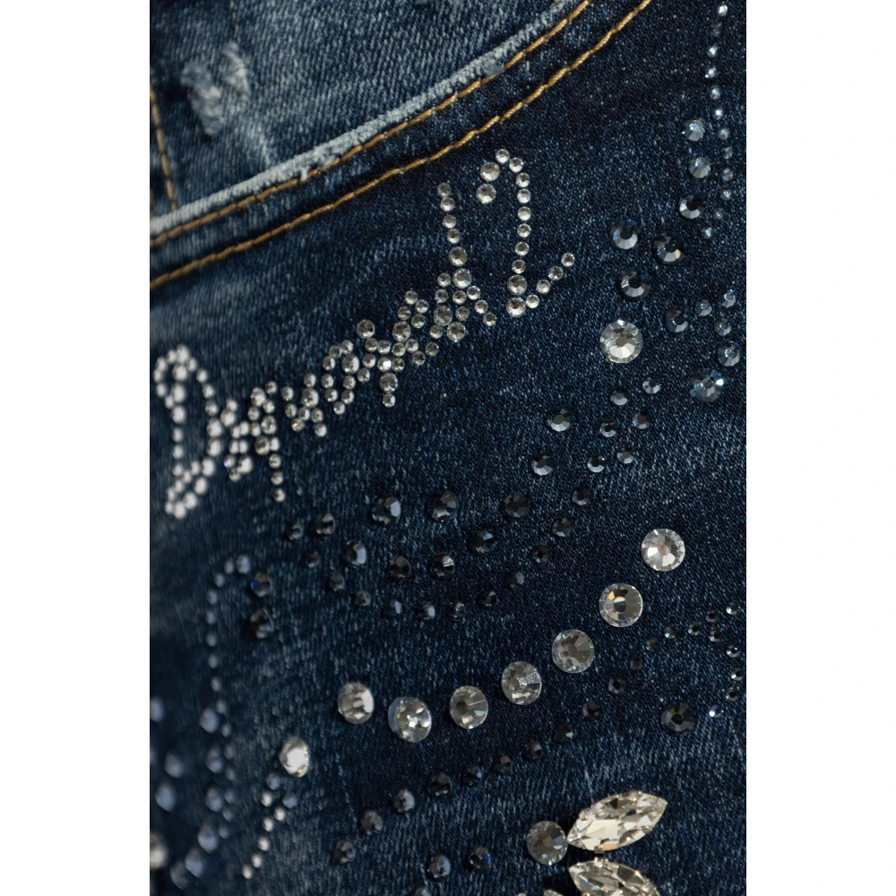 Dsquared2 Shorts met stenen Blue Heren