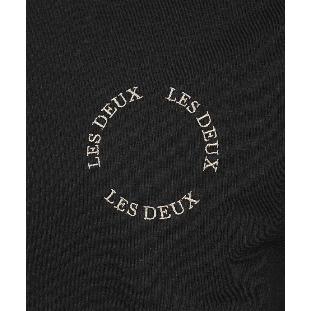 Les Deux Katoenen Logo Print T-shirt Black Heren