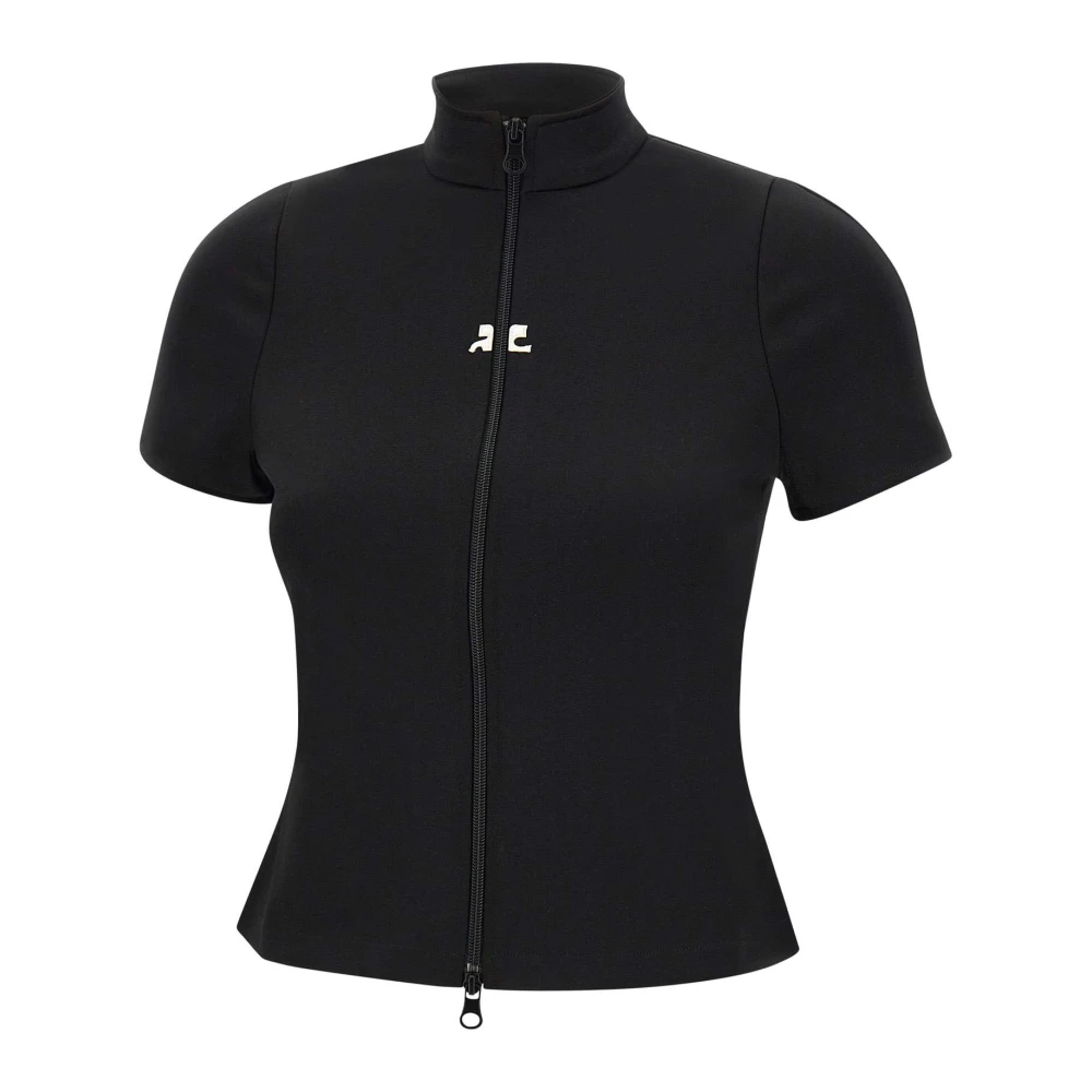 Courrèges Women's Black Interlock Tracksuit Top - Zip-Throughs - Xs - Sweatshirts & Hoodies