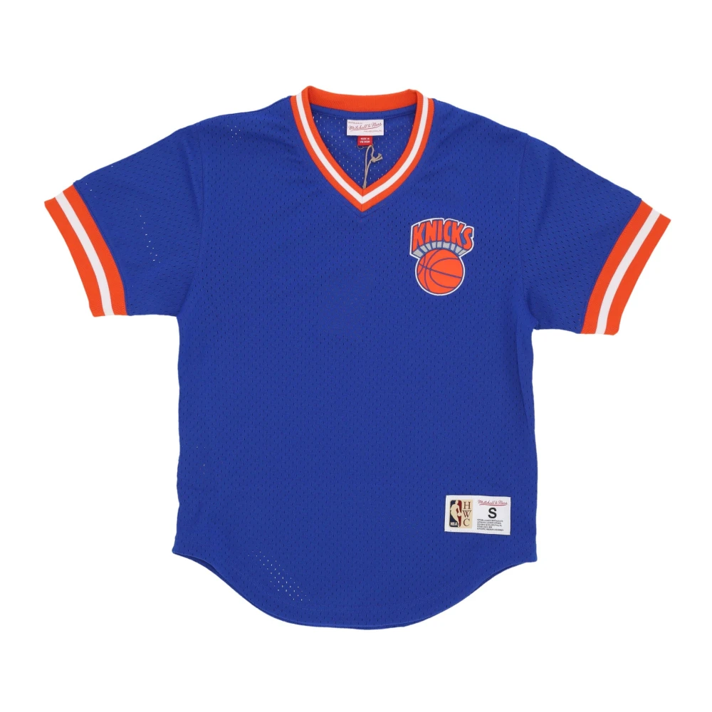 Mitchell & Ness NBA Vintage Logo V-hals Jas Blue Heren