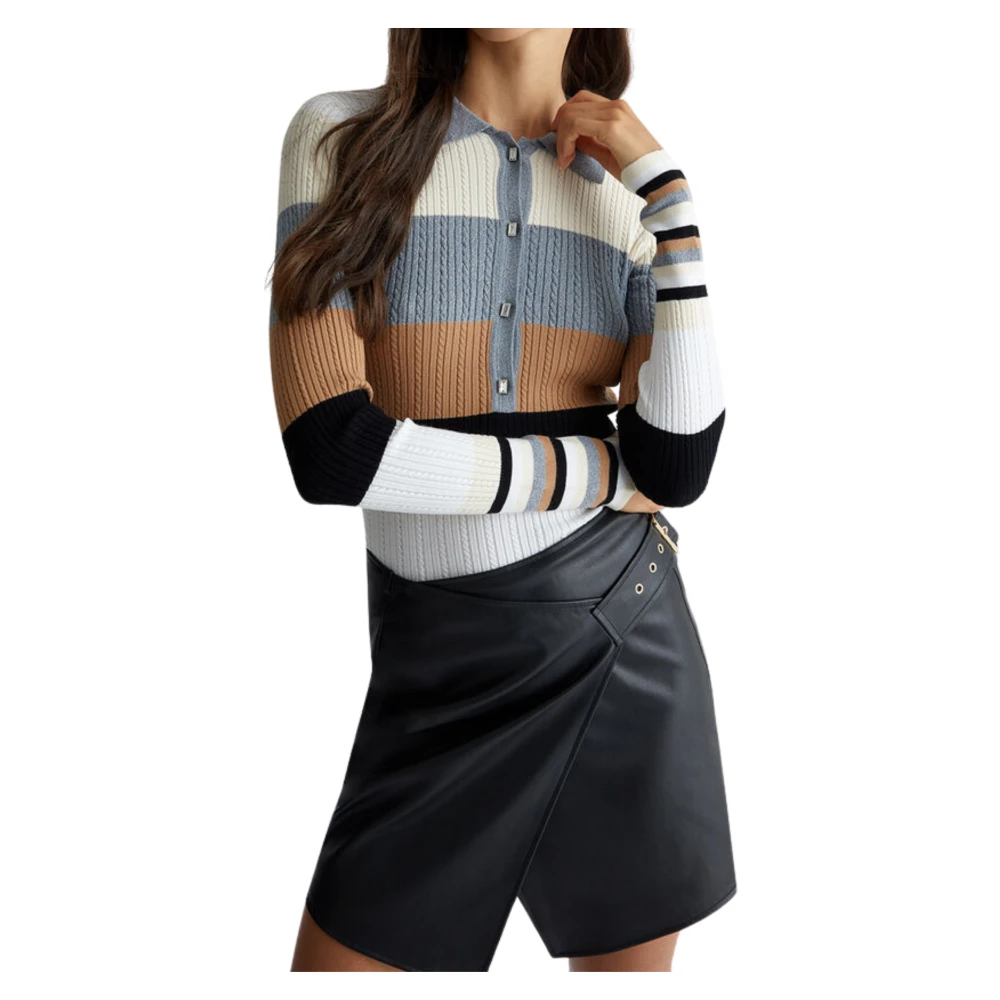 Liu Jo Grijze trui met Lurex detail Multicolor Dames