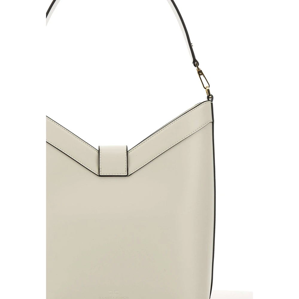 Elisabetta Franchi Vegan leren schoudertas wit White Dames
