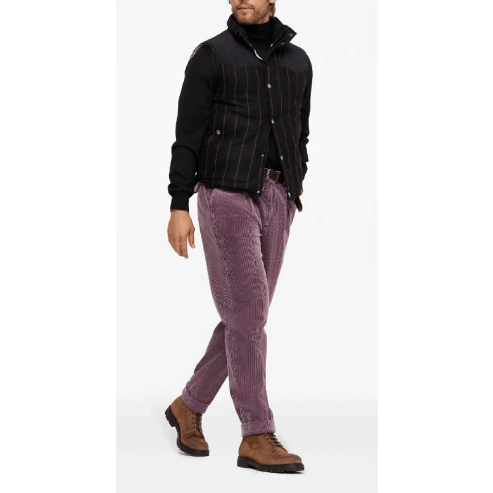 BRUNELLO CUCINELLI Rode Corduroy Tapered Leg Broek Red Heren