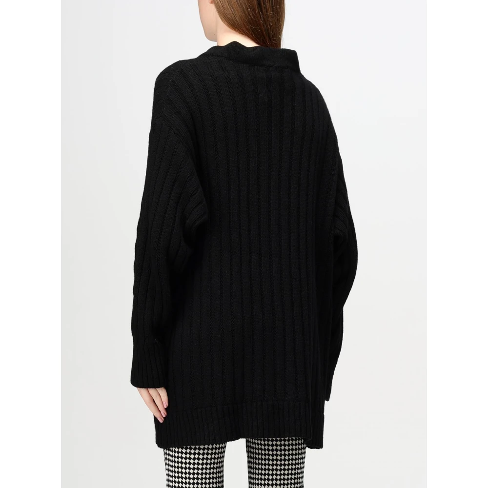 Simona Corsellini Stijlvolle Lange Cardigan Sweater Black Dames