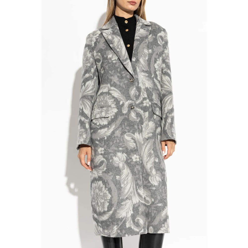 Versace Jas met Barocco-patroon Gray Dames