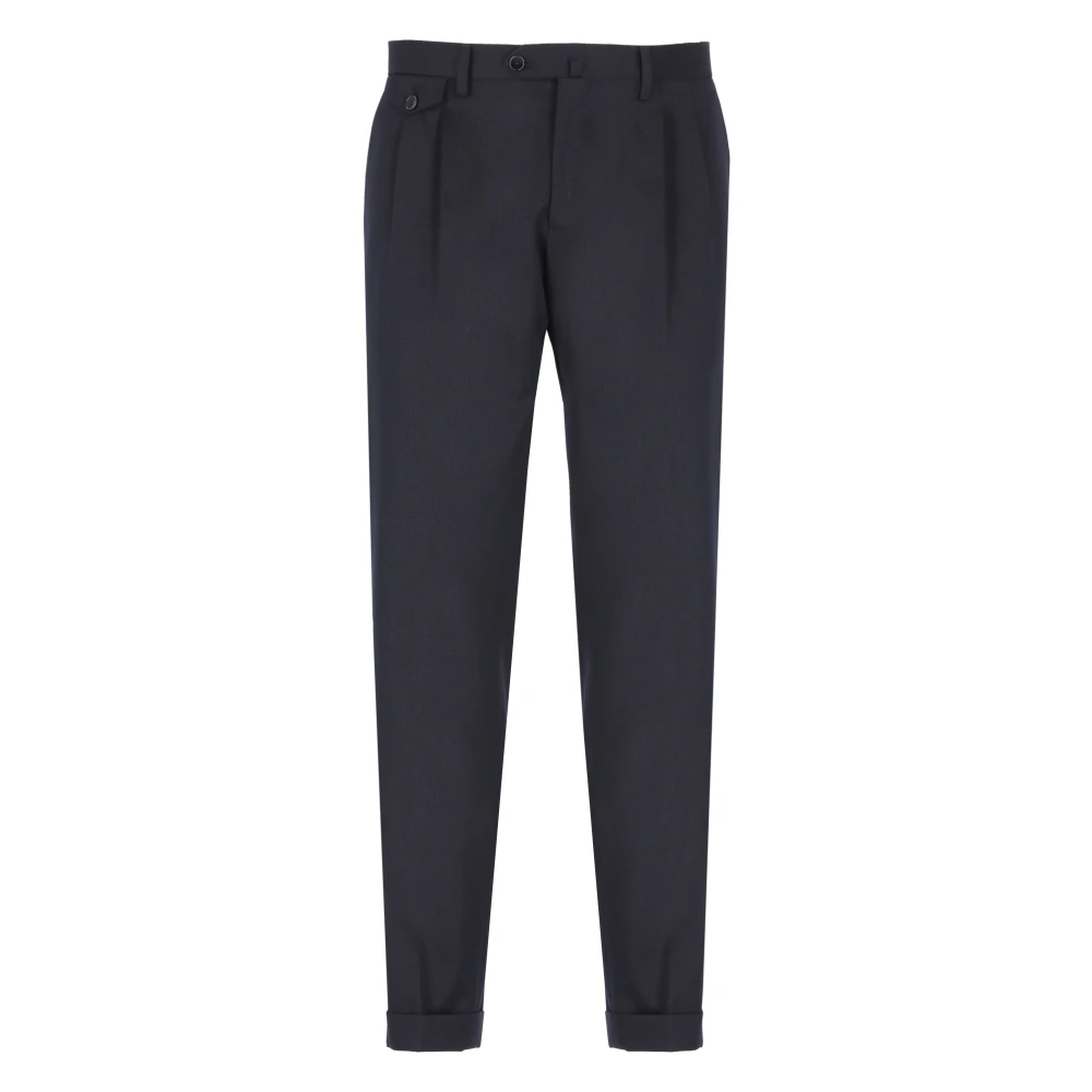 Briglia Blauwe wollen broek met zakken Blue Heren