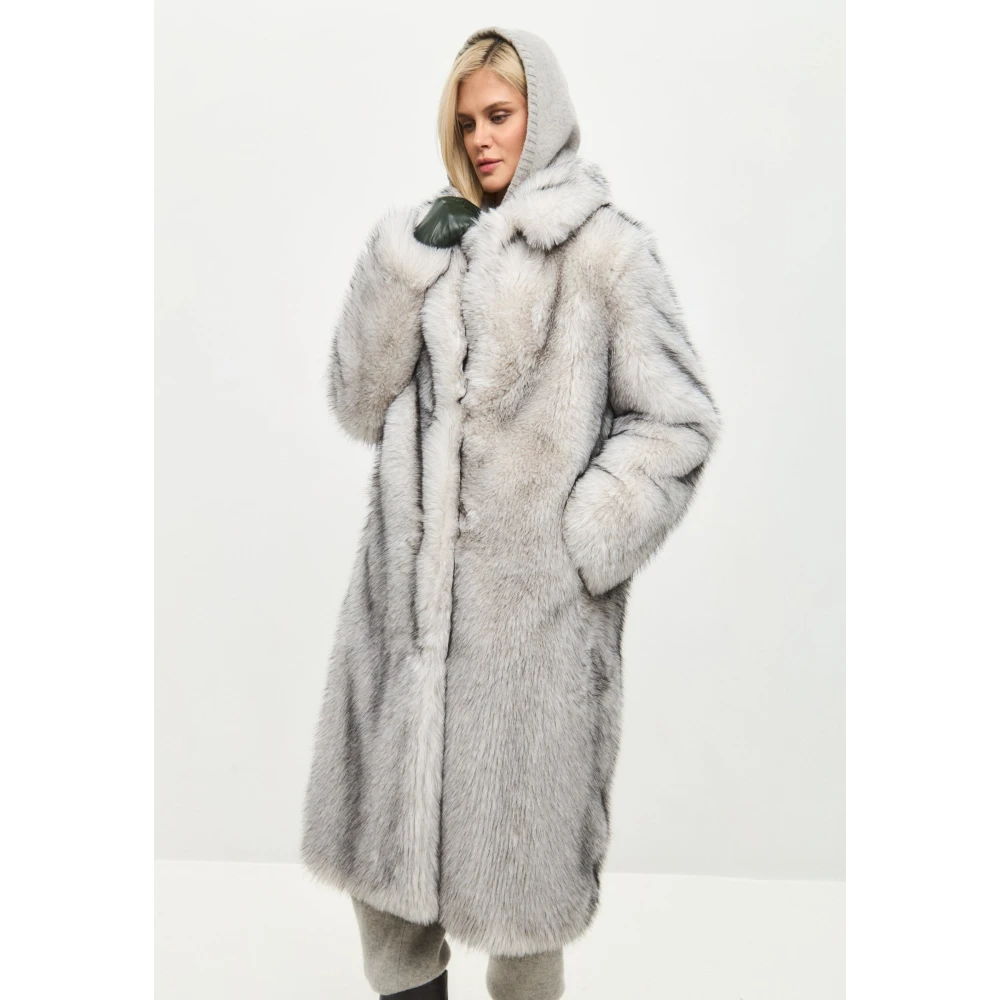 Cesare Gaspari Luxe Nep Bontjas Natalie- Grijs Gray Dames