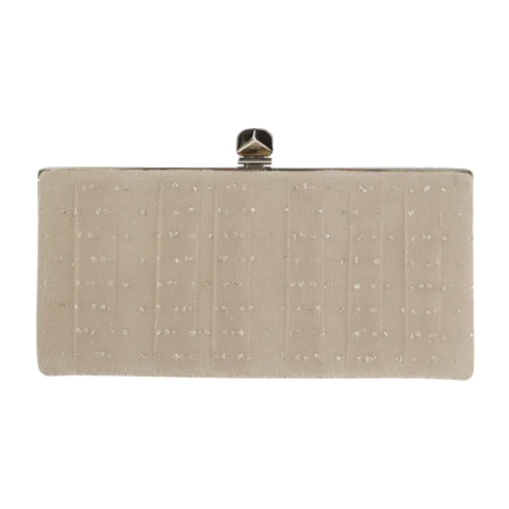 Jimmy Choo Pre-owned Canvas pouches Beige Dames