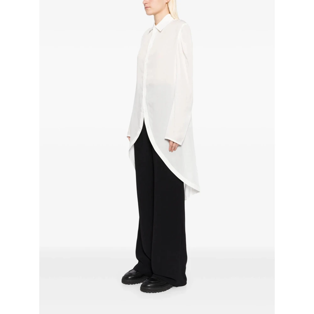 Yohji Yamamoto Witte Overhemdjurk met Gebogen Zoom White Heren