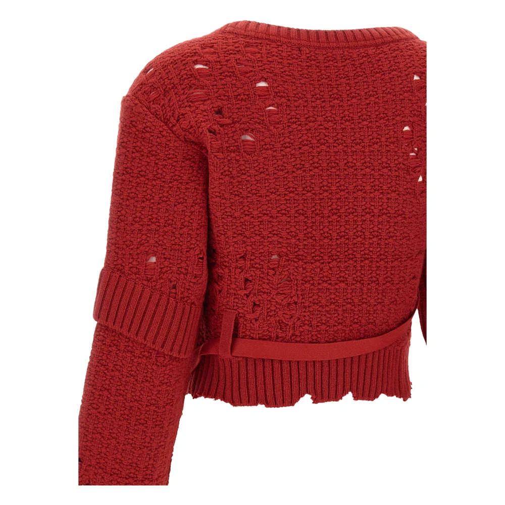 Andersson Bell Rode Wol Kasjmier Trui Mora Strap Red Dames