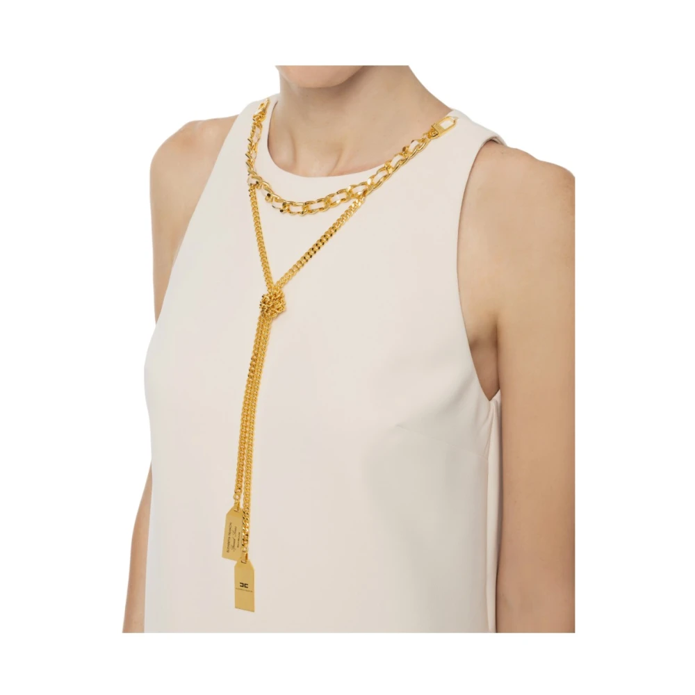 Elisabetta Franchi Elegante Jurk voor Speciale Gelegenheden Beige Dames