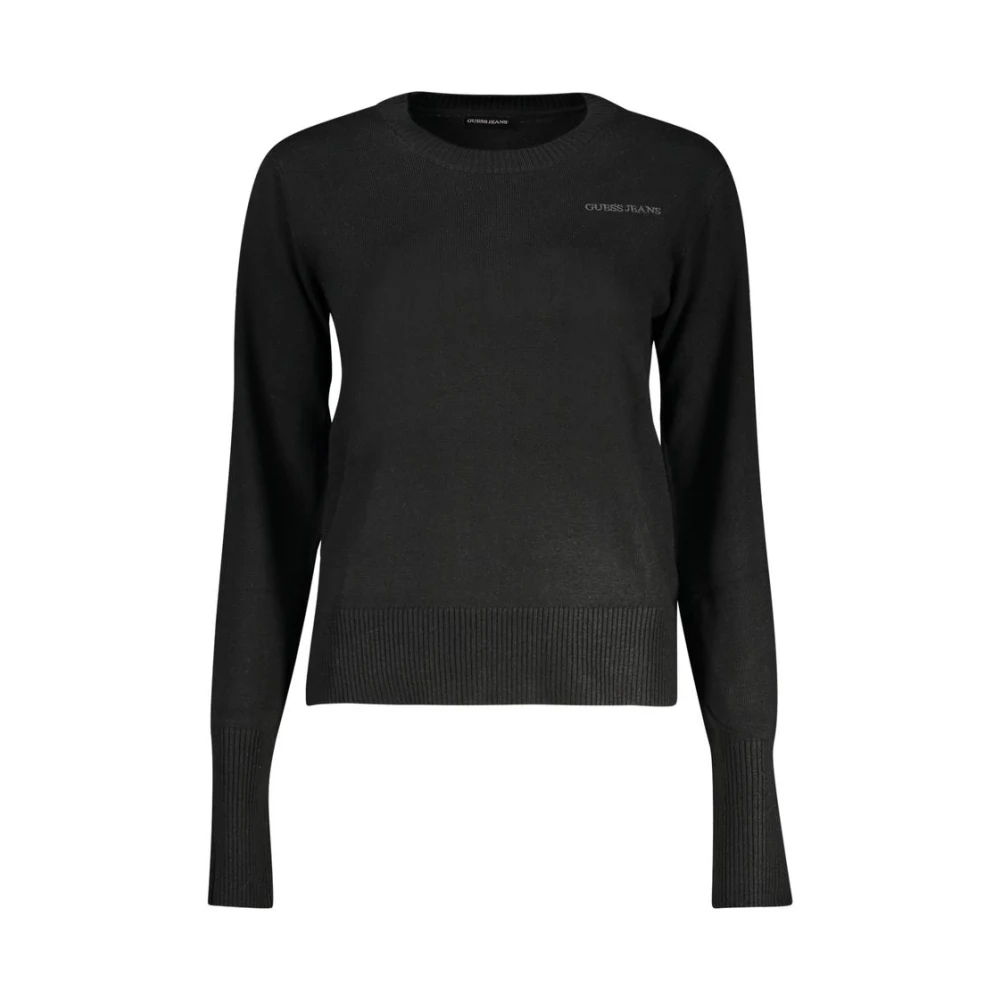 Guess Zwarte Polyester Pullover met Geborduurd Logo Black Dames