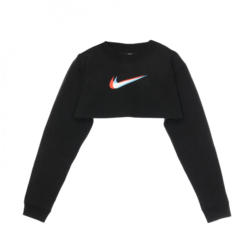 Nike Kort Korte Mouwen Crop Print Top Black Dames