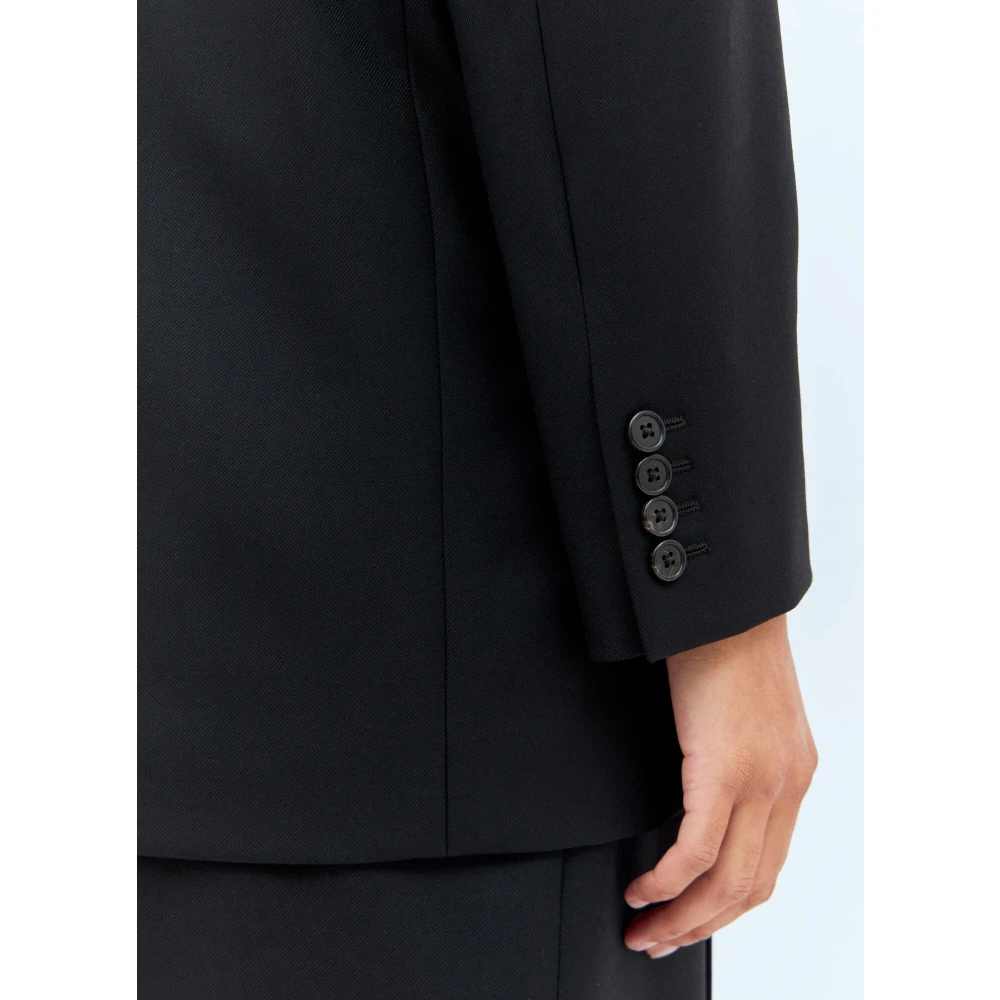 The Row Wollen Double-Breasted Blazer Black Dames