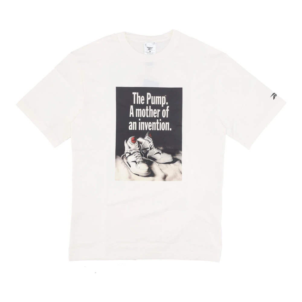 Reebok Grafische Pomp Tee Korte Mouw Katoen White Heren