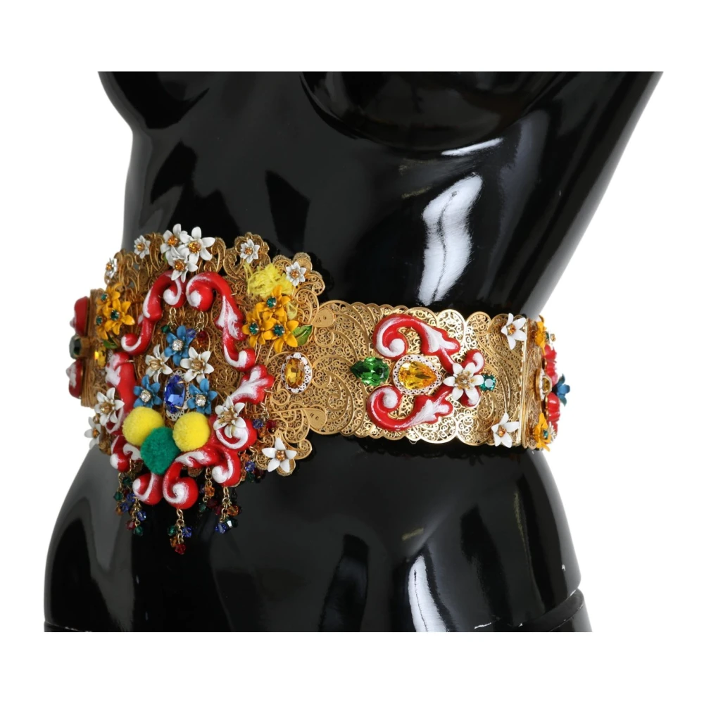 Dolce & Gabbana Kristallen bloemversierde taille riem Multicolor Dames