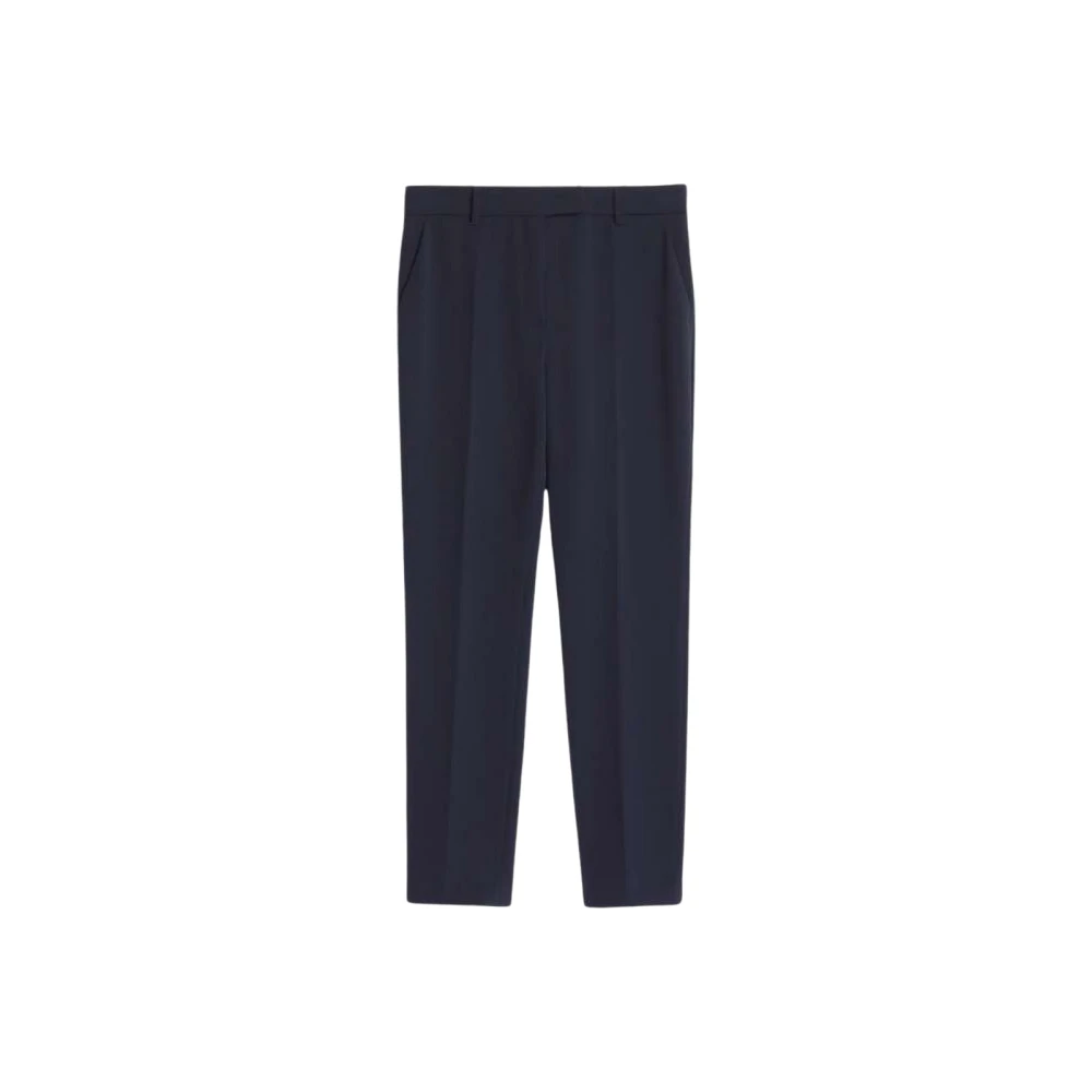 Max Mara Straight Leg Polyester Broek Blue Dames