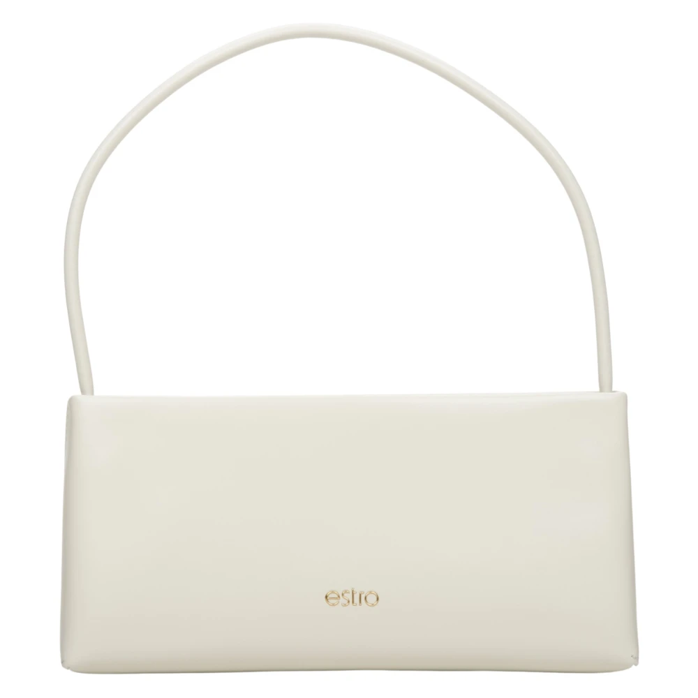 Estro Dames Licht Beige Leren Schoudertas Er00114446 Beige Dames
