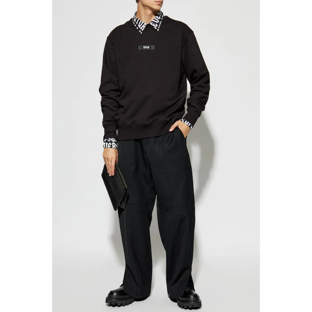Versace Jeans Couture Sweatshirt met logo Black Heren