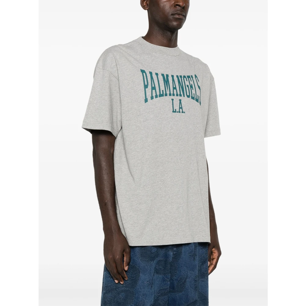 Palm Angels Klassieke College Tee Gray Heren