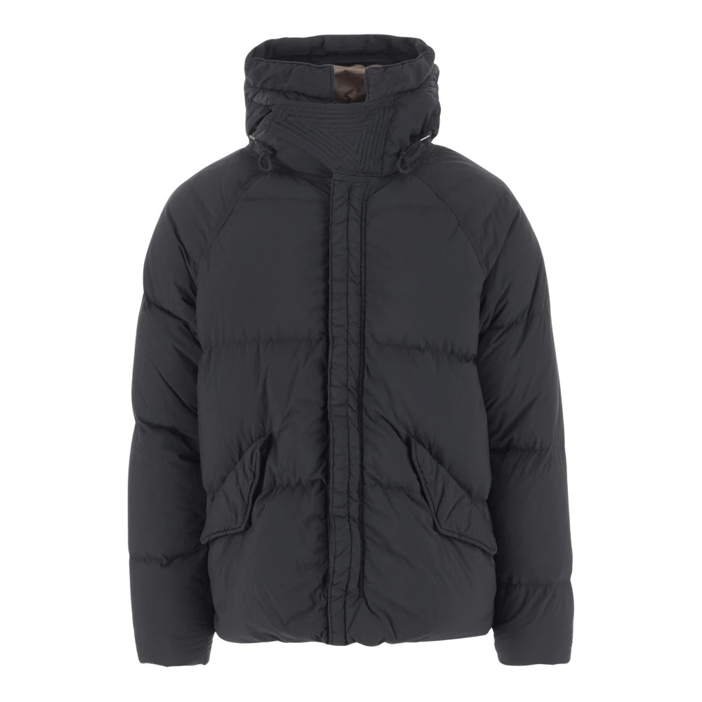Ten C Zwarte Nylon Donsjas met Rits Black Heren